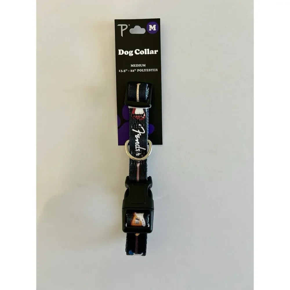 NWT Fender Guitars Dog Collar Size Medium 13.5”-22” Adjustable Black NWT Perri’s
